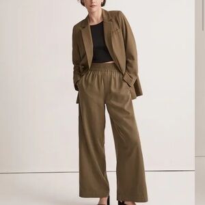 Madewell Drapeweave Carley Wide Leg Pants Brown XL